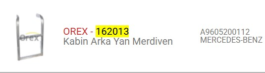 KABIN MERDIVENI AXOR ARKA YAN 960 520 0112